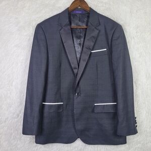 40S Statement Italy Black Confidence Wool Blend Suit Jacket‎ Made In Italy